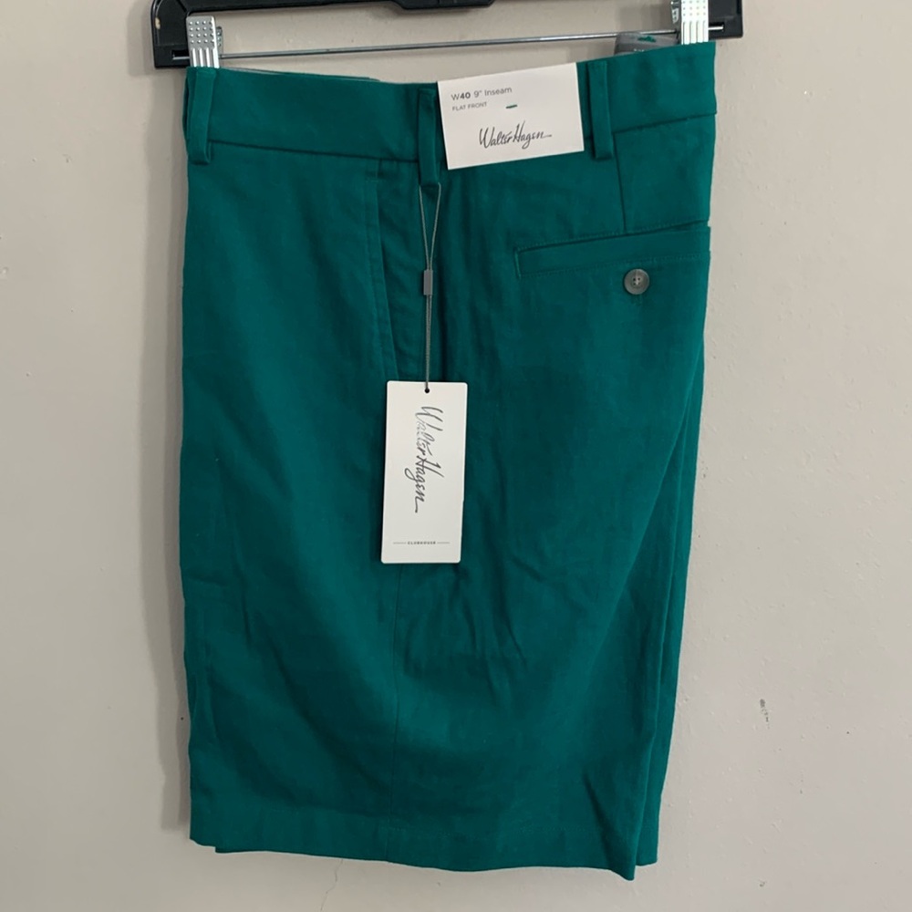 Walter Hagen Flat Front Clubhouse Linen Golf Short, Men’s Sz 40, Clubhouse Green